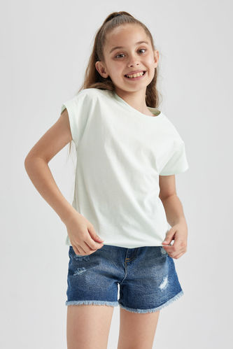 Girl Basic Short Sleeve Crop T-Shirt