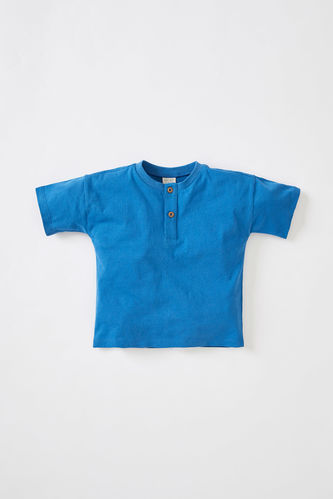 Erkek Bebek Regular Fit Basic Düğmeli Yaka Kısa Kollu Tişört