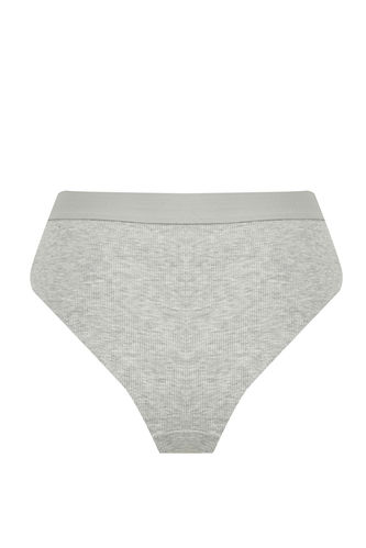 Grey WOMAN Fall in Love Printed Ribbed Brazilian Panties 2678683