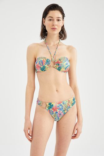 Regular Fit Bikinihose mit tropischem Muster