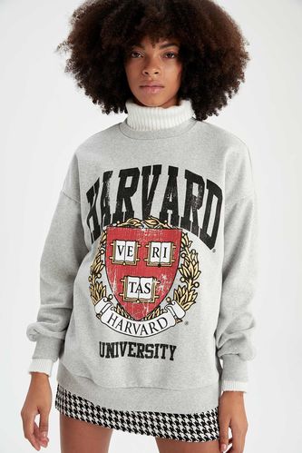 Harvard University Lisanslı Oversize Fit Sweatshirt