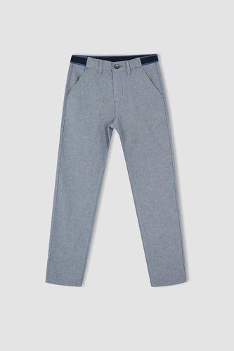 Erkek Çocuk Pike Regular Fit Basic Cep Detaylı Düz Paça Pantolon