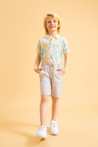 Boy Tie Waist Mini Bermuda Shorts