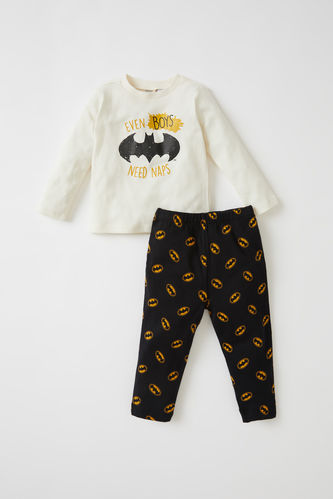 Erkek Bebek Batman Lisanslı Uzun Kollu Pamuklu Pijama Takım