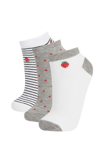 Короткие носки с цветочным принтом, 3 пары