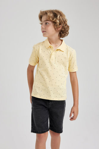 Boy Regular Fit Short Sleeve Polka Dot Print T-Shirt