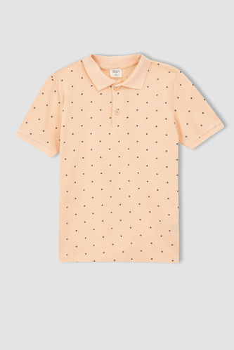 Boy Regular Fit Short Sleeve Polka Dot Print T-Shirt