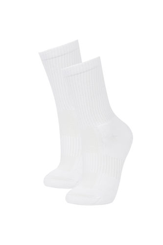 Defacto Fit Kadın Basic Pamuklu 2'li Spor Uzun Havlu Çorap