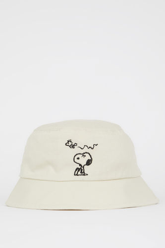 Kadın Snoopy Lisanslı Nakışlı Bucket Şapka