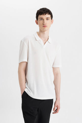 Modern Fit Polo Neck Basic Short Sleeve T-Shirt