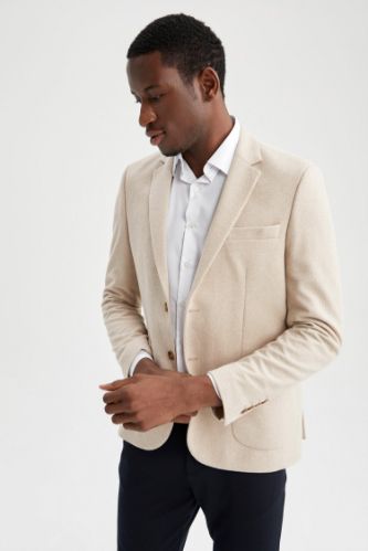 cream linen blazer