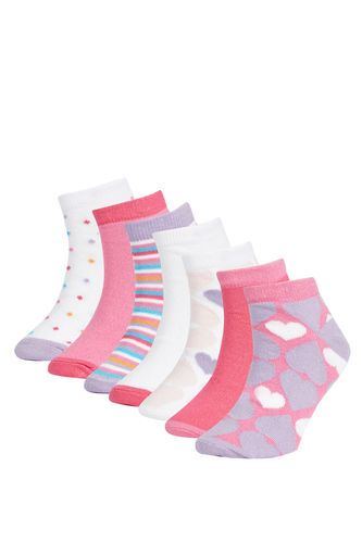 Girls' Cotton 7-Pack Short Socks