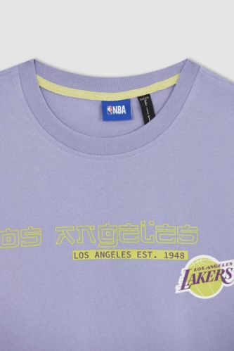 Oversized Half Sleeves Los Angeles Lakers Back Printed T-Shirt