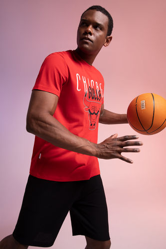 Defacto Fit NBA Chicago Bulls Lisanslı Pamuklu Penye Tişört