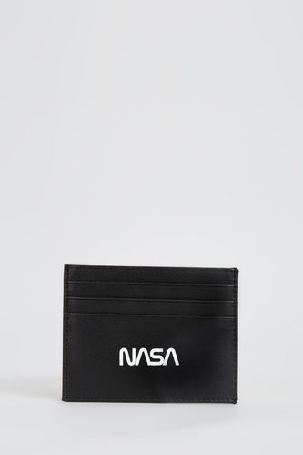 Men's NASA Licensed Faux Leather Business Card Holder