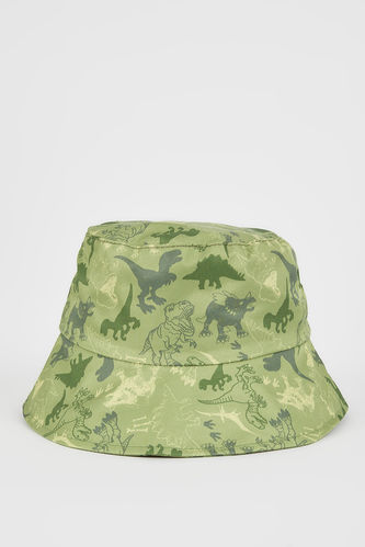 Erkek Çocuk Dinozor Desenli Bucket Şapka