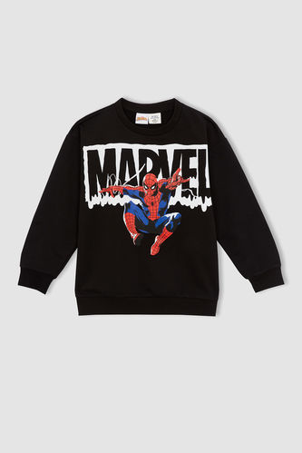 Erkek Çocuk Marvel Logo Onl Lisanslı Relax Fit Bisiklet Yaka Sweatshirt