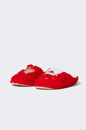 Women DeFactoFit Christmas Themed Plush Home Slippers
