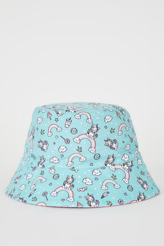 Kız Çocuk Baskılı Bucket Şapka