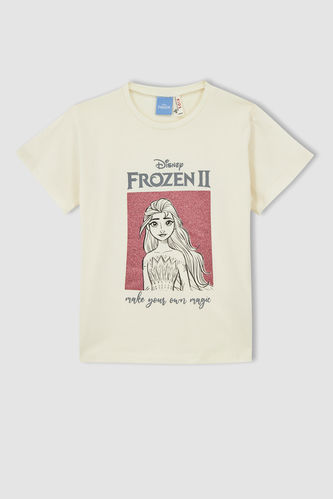 Girl Regular Fit Short Sleeve Frozen Print T-Shirt