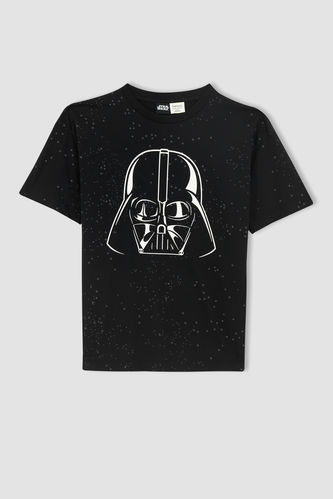 Erkek Çocuk Star Wars Lisanslı Sırt Baskılı Kapüşonlu Kısa Kollu Tişört