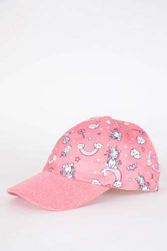 Kız Çocuk Unicorn Baskılı Şapka