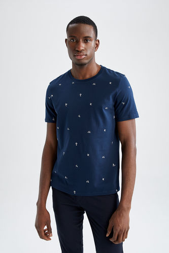Regular Fit Short Sleeve Polka Dot Print T-Shirt