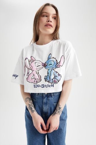 tee-shirt fille manches courtes lilo stitch - disney vert tee-shirts fille