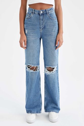Distressed Culotte Jeans