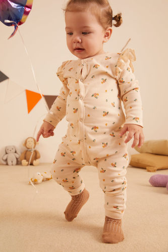 Écru PETITE FILLE Combinaison nouveau-né à manches longues en coton  biologique à motifs floraux pour bébé fille avec boutons-pression 2428581