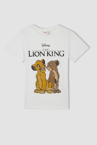 Kız Çocuk Lion King Regular Fit Kısa Kollu Pamuklu Tişört