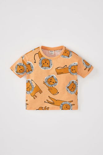 Regular Fit Short Sleeve Lion Print T-Shirt
