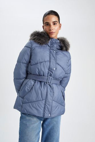 Relax Fit Furry Puffer Jacket