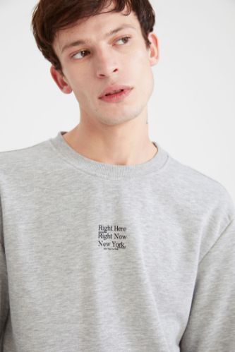 Relaxed Fit Printed Sweatshirt - White/NYC - Men