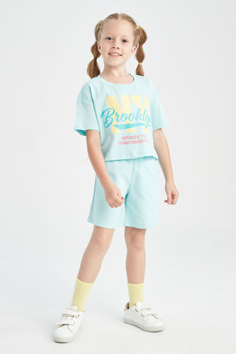 Girl's Crop Cotton Short Sleeve 2-Pack Set