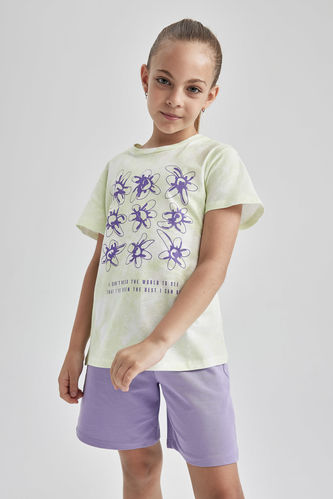 Girl Short Sleeve Batik Print T-Shirt