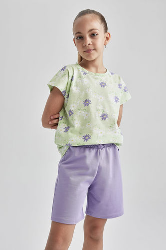Girl Regular Fit Short Sleeve Floral Print Shirt