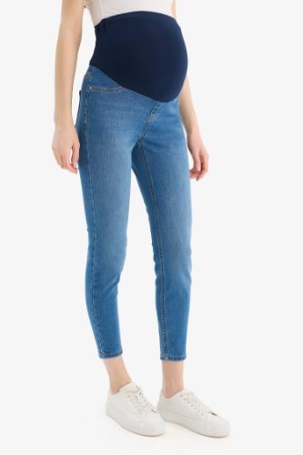 Skinny Fit Ekstra Dar Kalıp Normal Bel Ekstra Dar Paça Yırtık Detaylı Uzun Hamile Pantolon