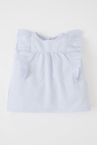 Рубашка с коротким рукавом в полоску для малышей девочек
