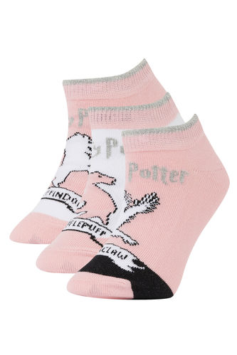 Kız Çocuk Harry Potter Lisanslı Pamuklu 3'lü Kısa Çorap