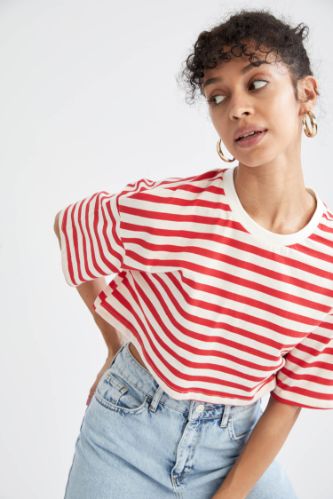 Футболка с коротким рукавом Loose Fit с круглым вырезом для женщин Coool