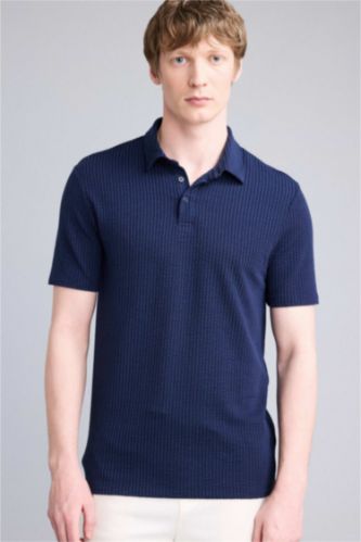 HOMME Marin Polo Coupe slim raccourcie Col Polo