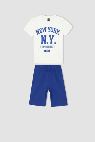 Boy Short Sleeve Slogan Print Pyjama Set