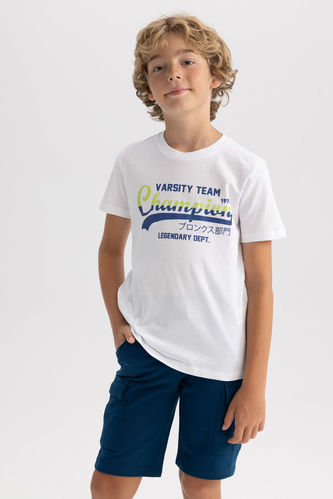 Boy Regular Fit Short Sleeve Slogan Print T-Shirt
