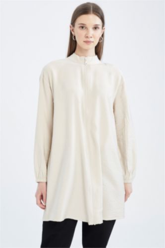 Long Sleeve Patterned Regular Tunic huk24k1064