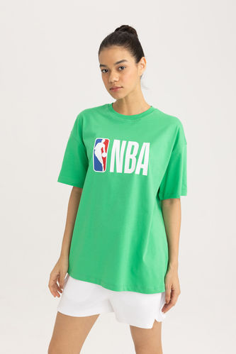Oversize Fit Short Sleeve NBA Printed T-Shirt