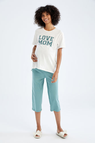 Regular Fit Short Sleeve Slogan Print Pyjama Set