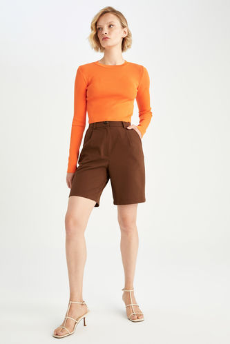 High Waist Bermuda Shorts Trousers