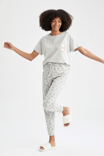 Relax Fit Short Sleeve Printed Pyjama Set
