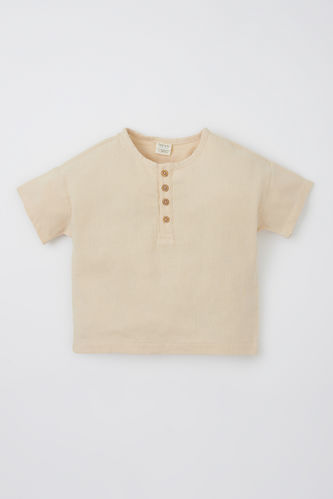 Рубашка стандартного кроя с коротким рукавом и воротником для мальчиков